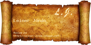 Leiner Jónás névjegykártya
